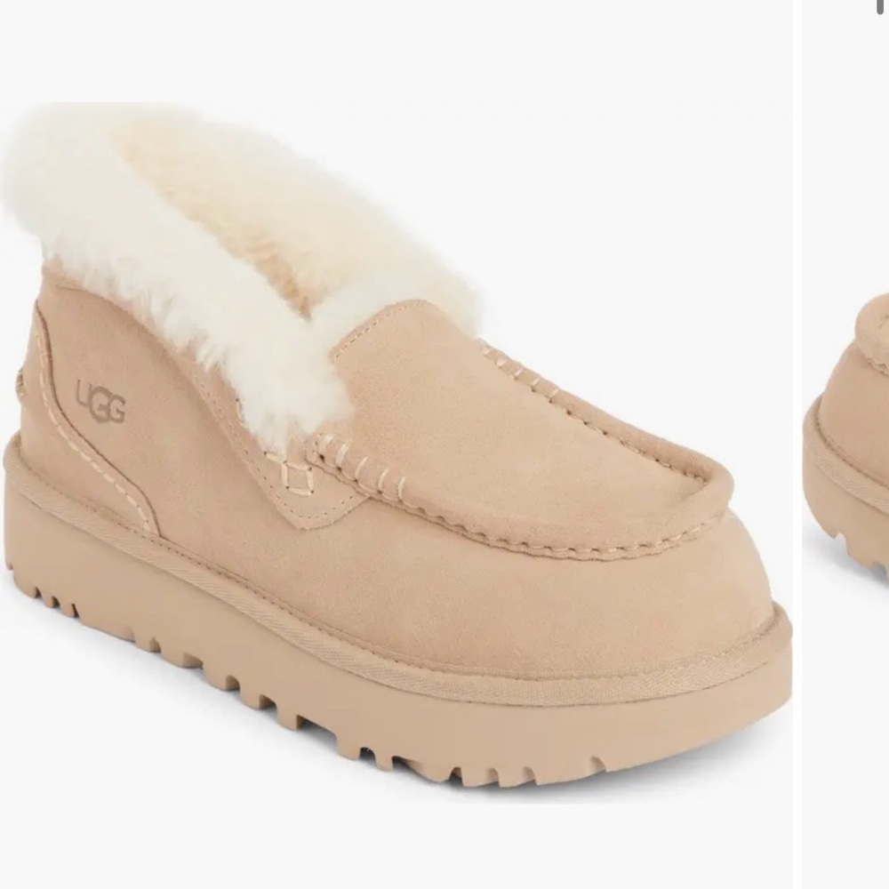 UGG Cream Genuine Shearling Slip-On Loafers- Never Worn!!